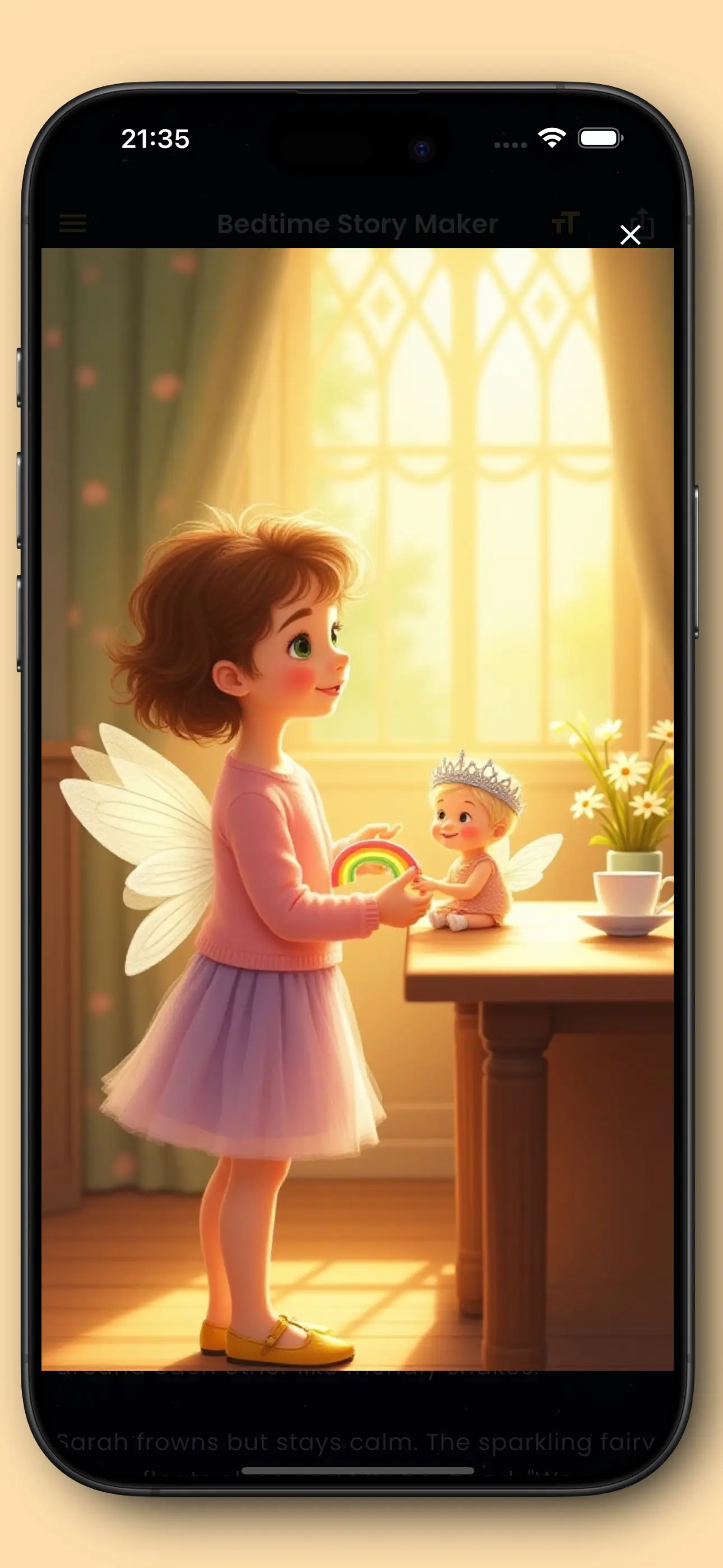 Wonder Every Night preview inside the Bedtime Story Maker app